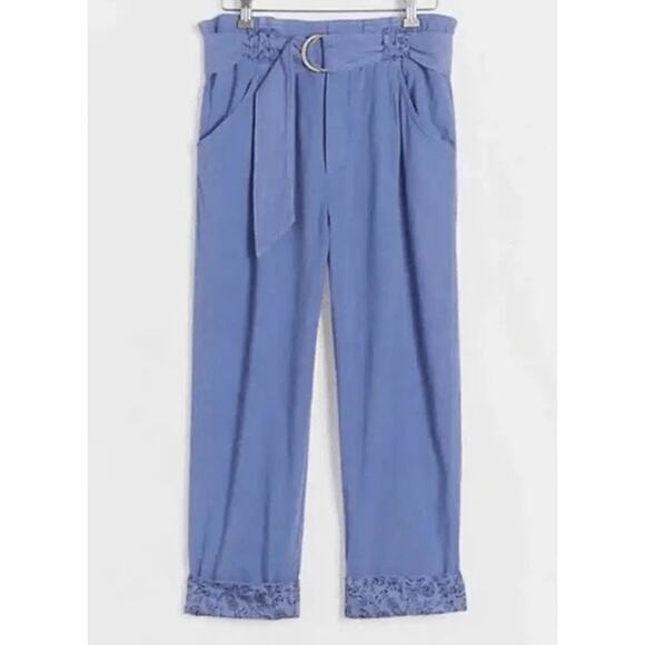 Anthropologie S blue Paperbag Waist Pants